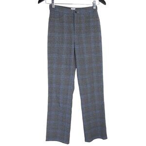 SUNDAY BEST Freshman Check Pant Slim-Leg Check Grey Trouser Size 00